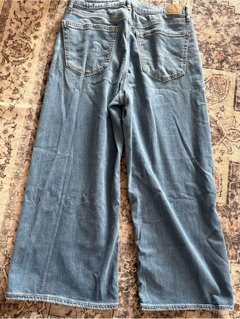American Eagle Outfitters Super High-Rise Baggy Wide Leg Jeans, 12 X-Short